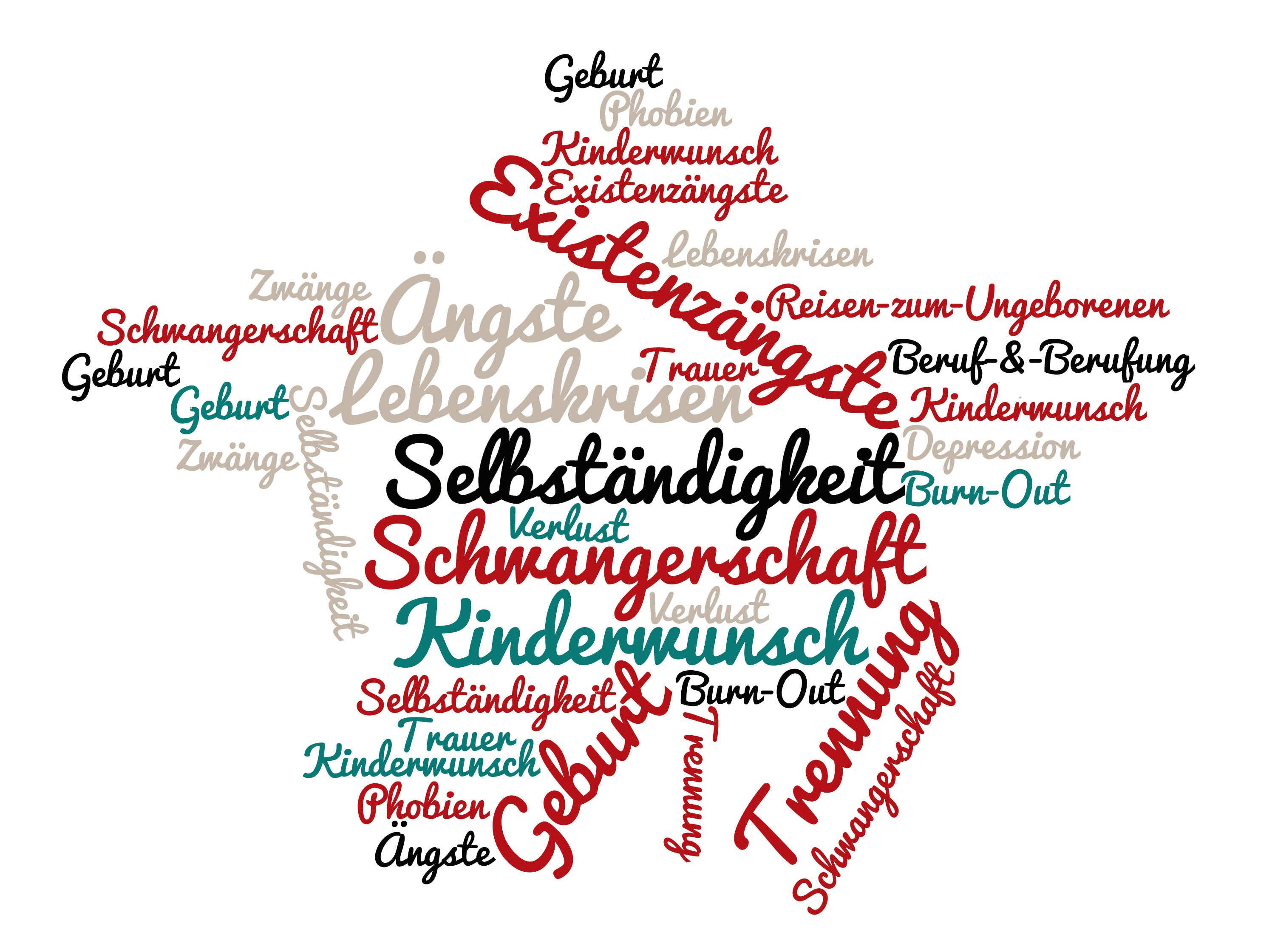 Schwangerschaft, Geburt, Burn Out, Existenzängste, Themen rund um den Kinderwunsch, Reisen zum Ungeborenen für Schwangere, Ängste, Phobien, Stimmungsschwankungen, Depression, Trauer, Trennung, Verlust, Zwänge, Erschöpfungszustände sowie Themen rund um Beruf & Berufung ebenso wie Lebenskrisen in Ihren verschiedenen Ausprägungen.